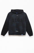 A.R.C. 1183 Black Vintage Wash Heavyweight Raglan Oversized Fleece Hoodie