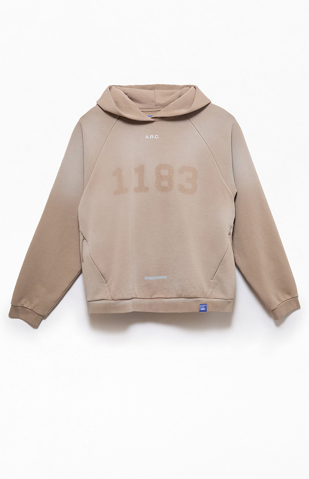 A.R.C. 1183 Khaki Vintage Wash Heavyweight Raglan Oversized Fleece Hoodie
