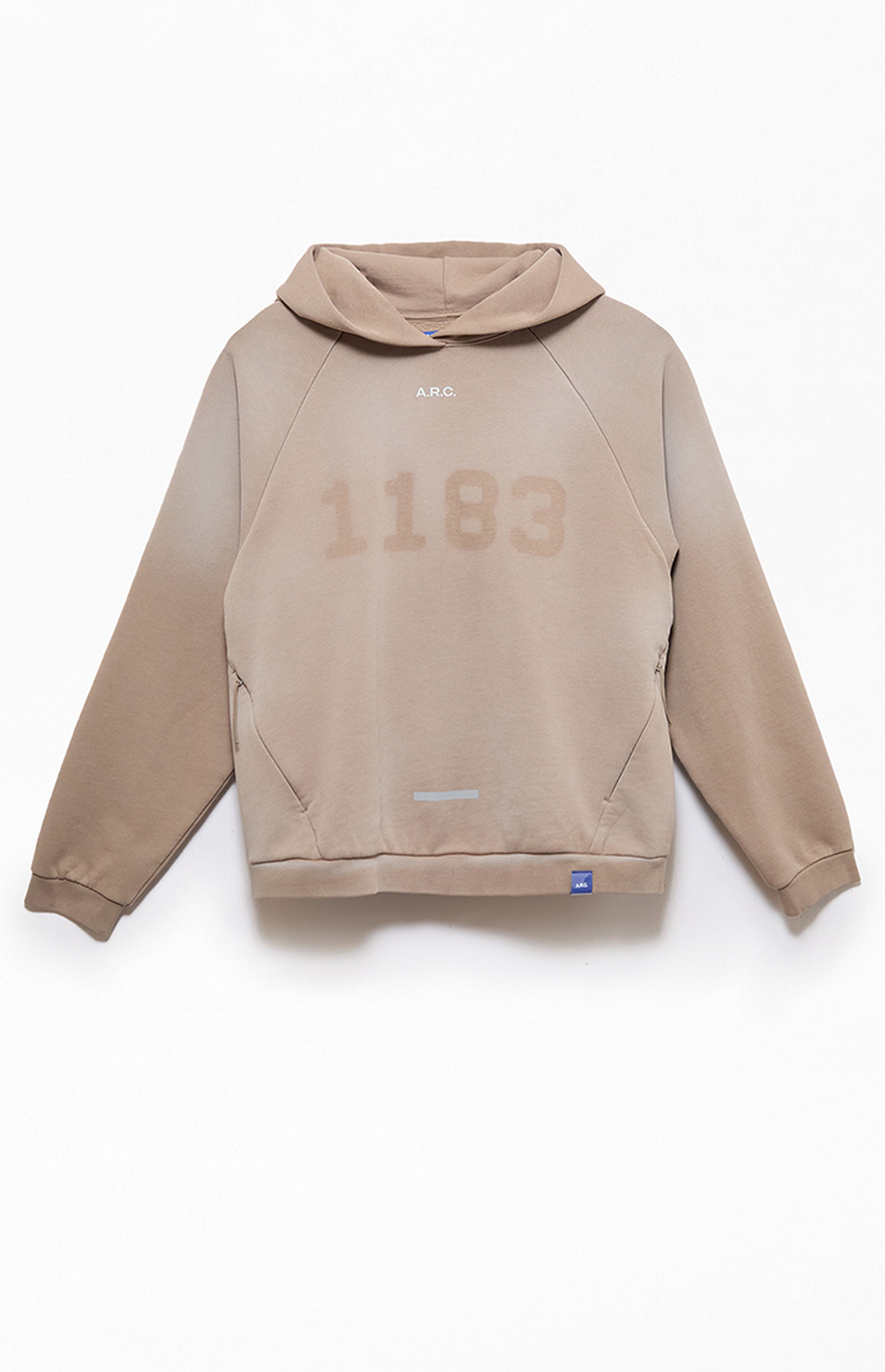 A.R.C. 1183 Khaki Vintage Wash Heavyweight Raglan Oversized Fleece Hoodie