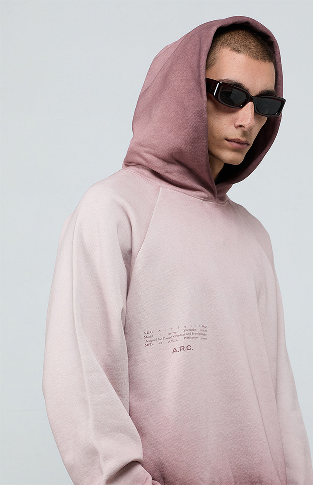 A.R.C. Taupe Rose Vintage Wash Heavyweight Raglan Oversized Fleece Hoodie