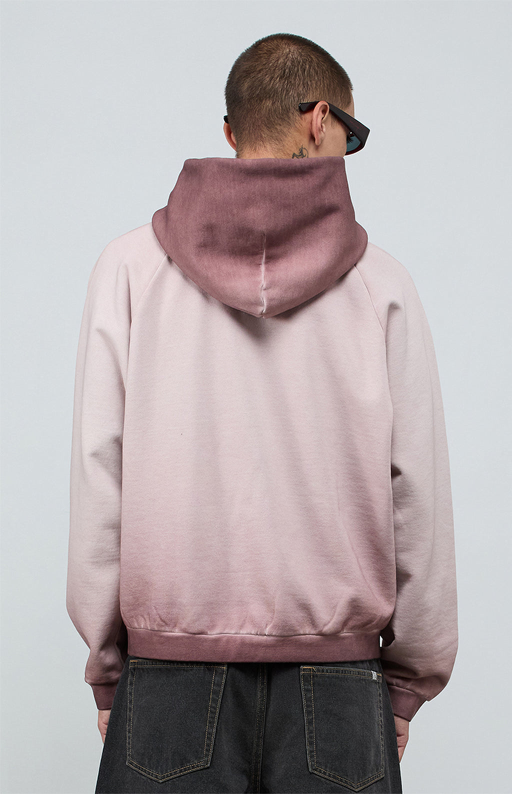 A.R.C. Taupe Rose Vintage Wash Heavyweight Raglan Oversized Fleece Hoodie