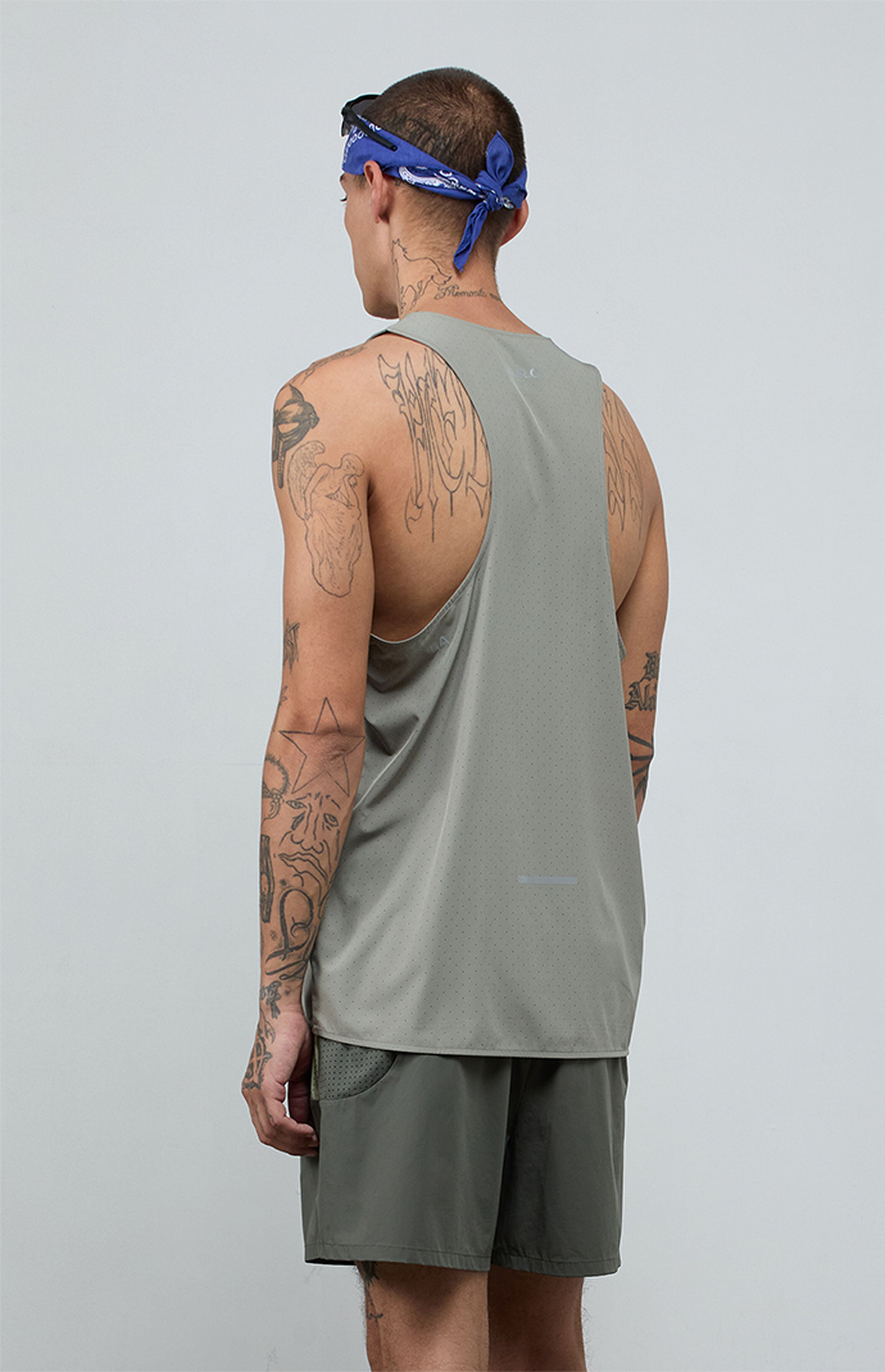 A.R.C. Gray Active Perforated Tank Top