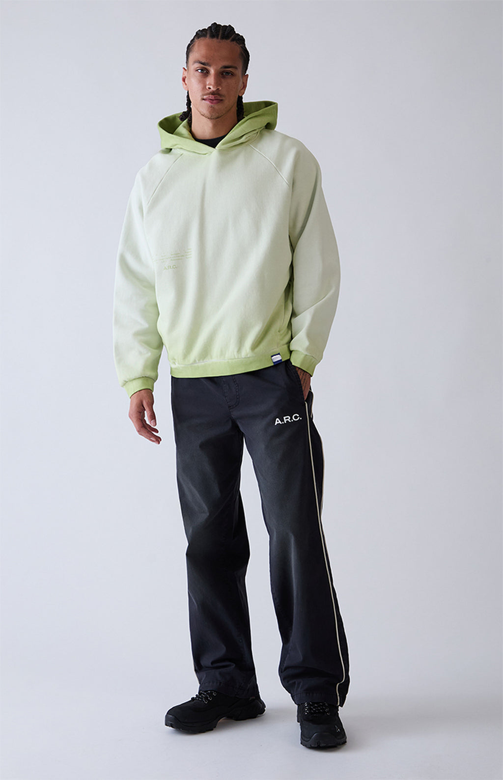 A.R.C. Green Raglan Vintage Wash Heavyweight Hoodie