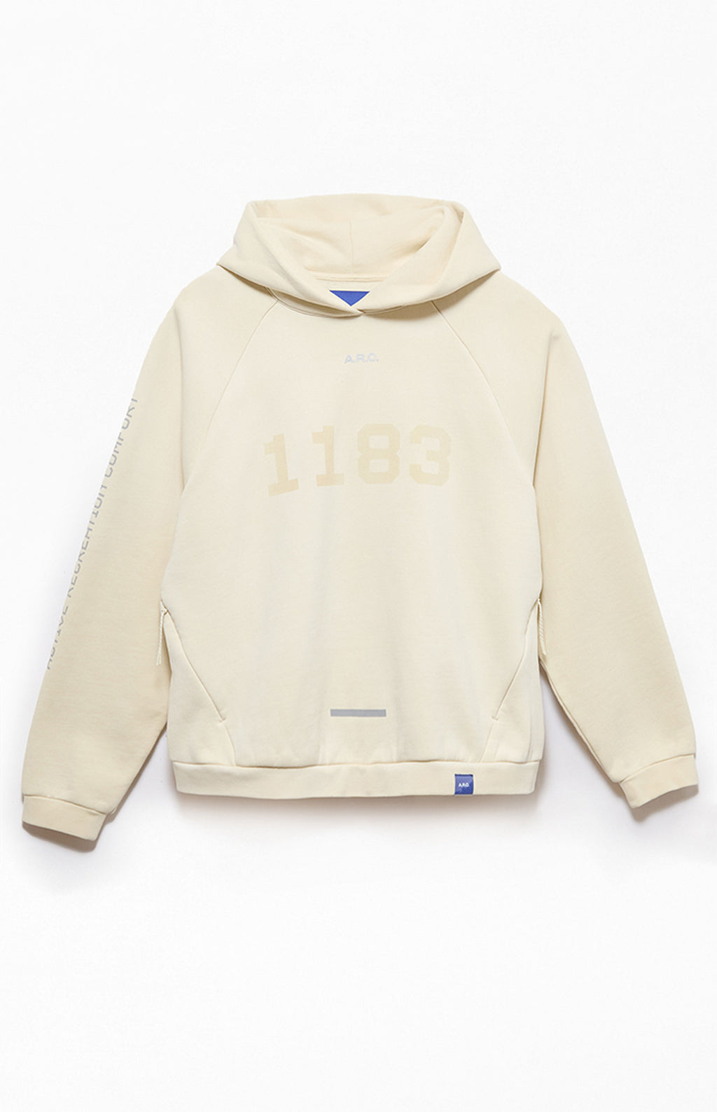 A.R.C. 1183 Light Gray Vintage Wash Heavyweight Raglan Oversized Fleece Hoodie