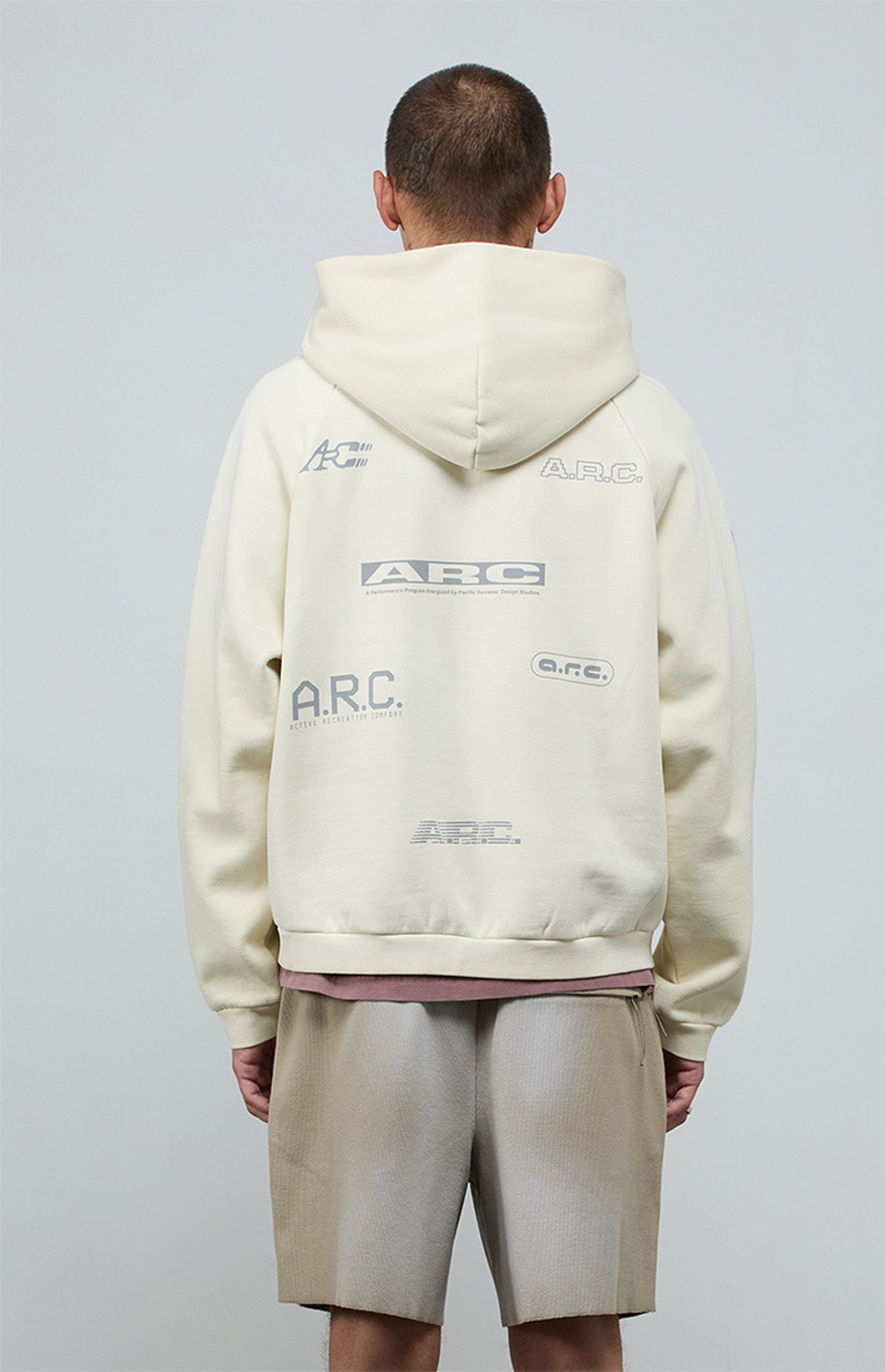 A.R.C. 1183 Light Gray Vintage Wash Heavyweight Raglan Oversized Fleece Hoodie