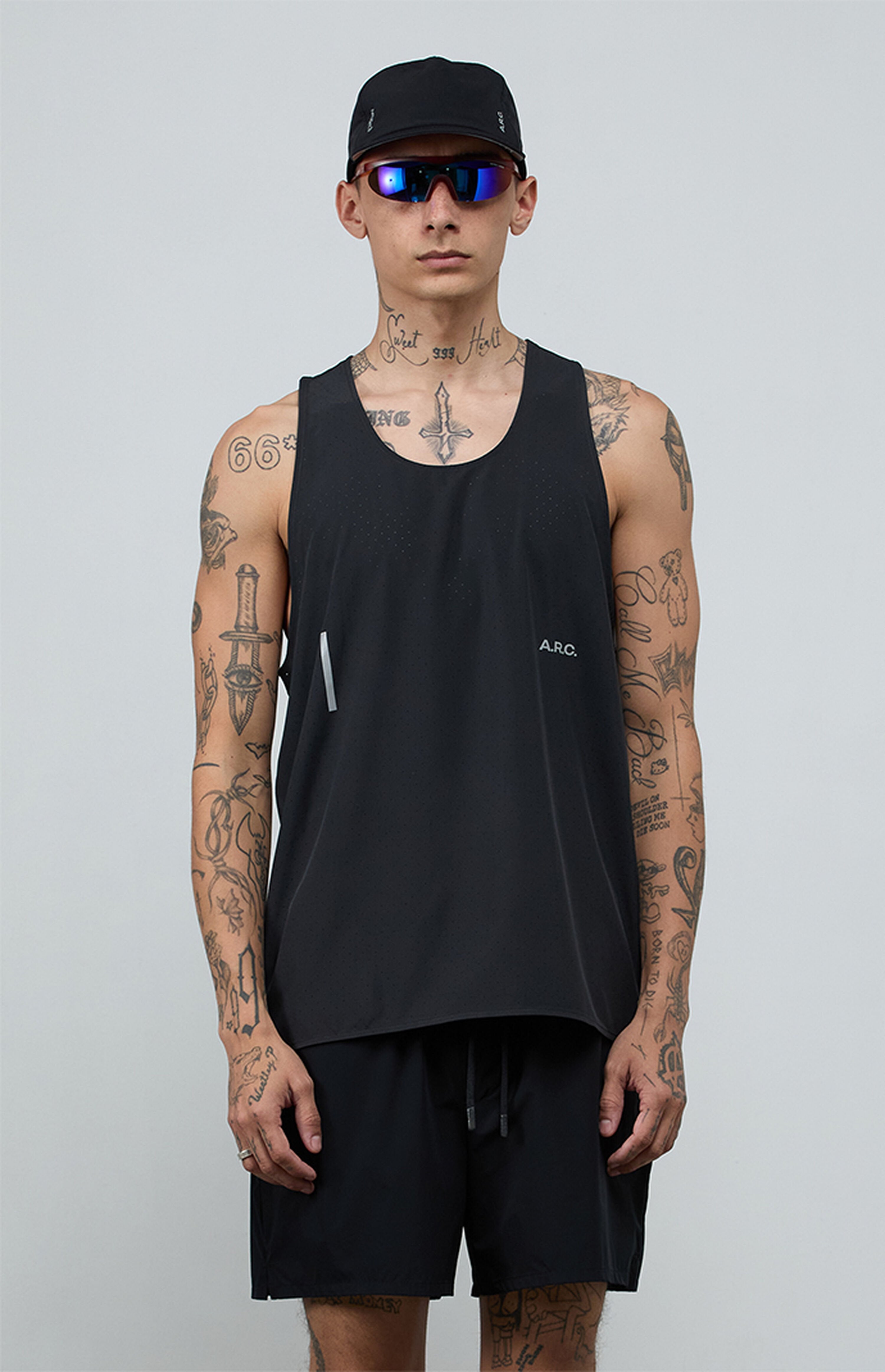 A.R.C. Black Active Perforated Tank Top