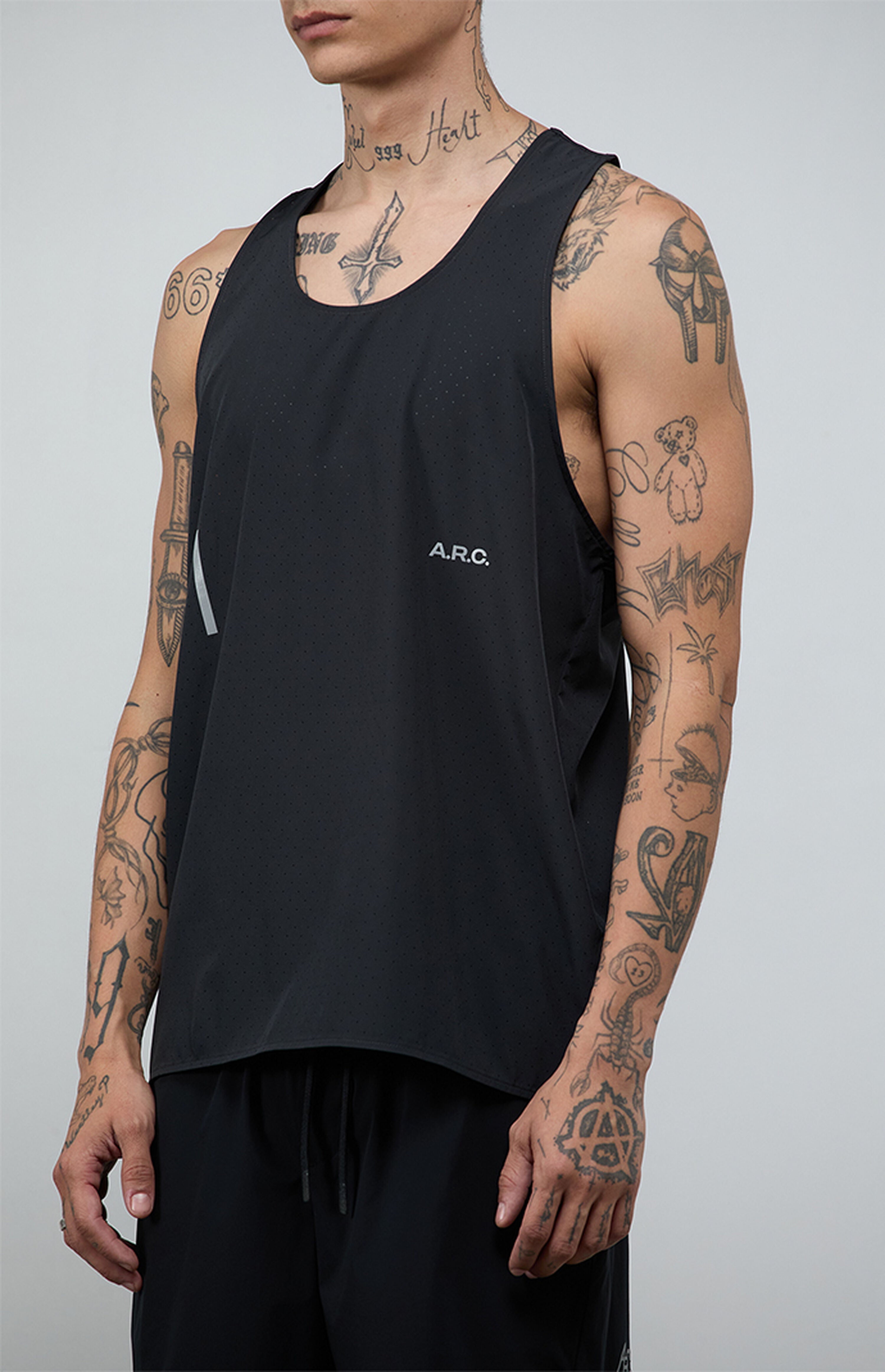 A.R.C. Black Active Perforated Tank Top