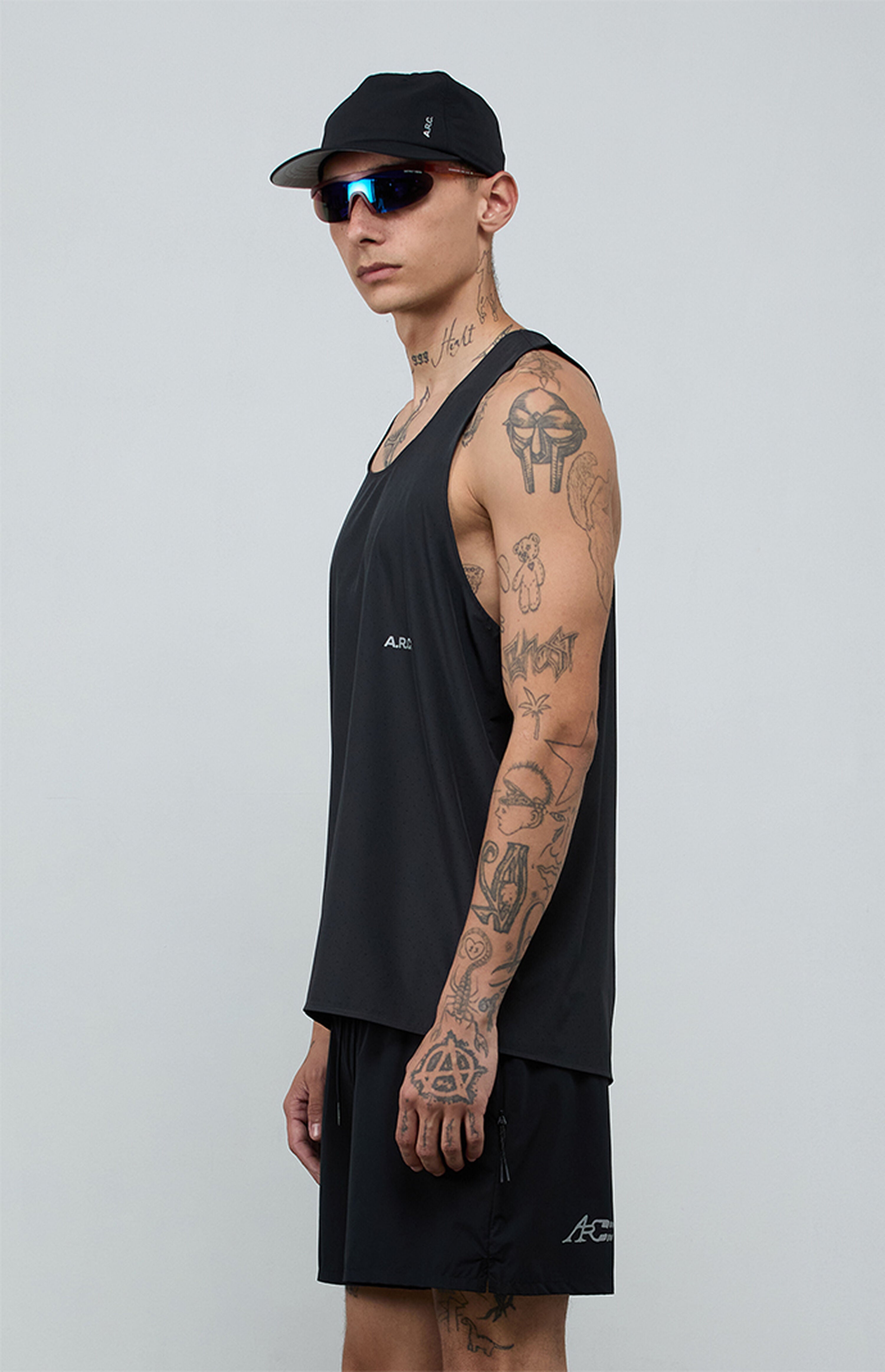A.R.C. Black Active Perforated Tank Top