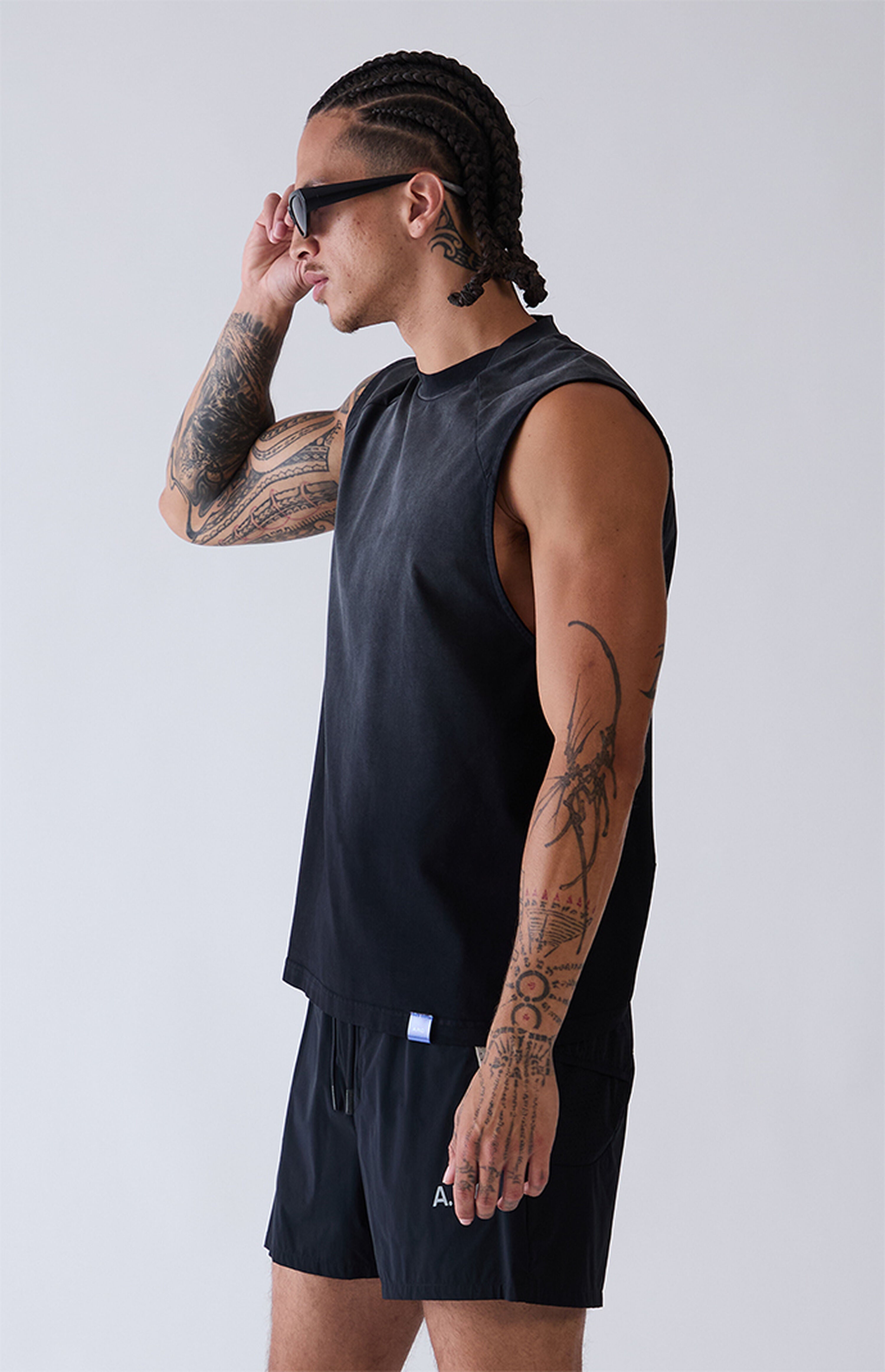 A.R.C. Black Vintage Wash Form Muscle T-Shirt