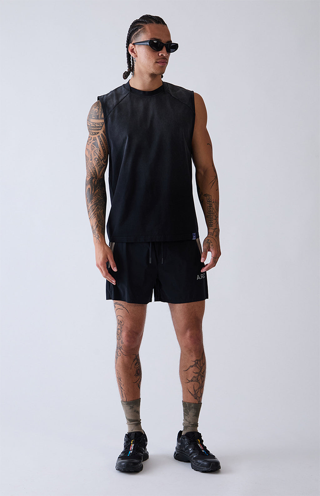 A.R.C. Black Vintage Wash Form Muscle T-Shirt