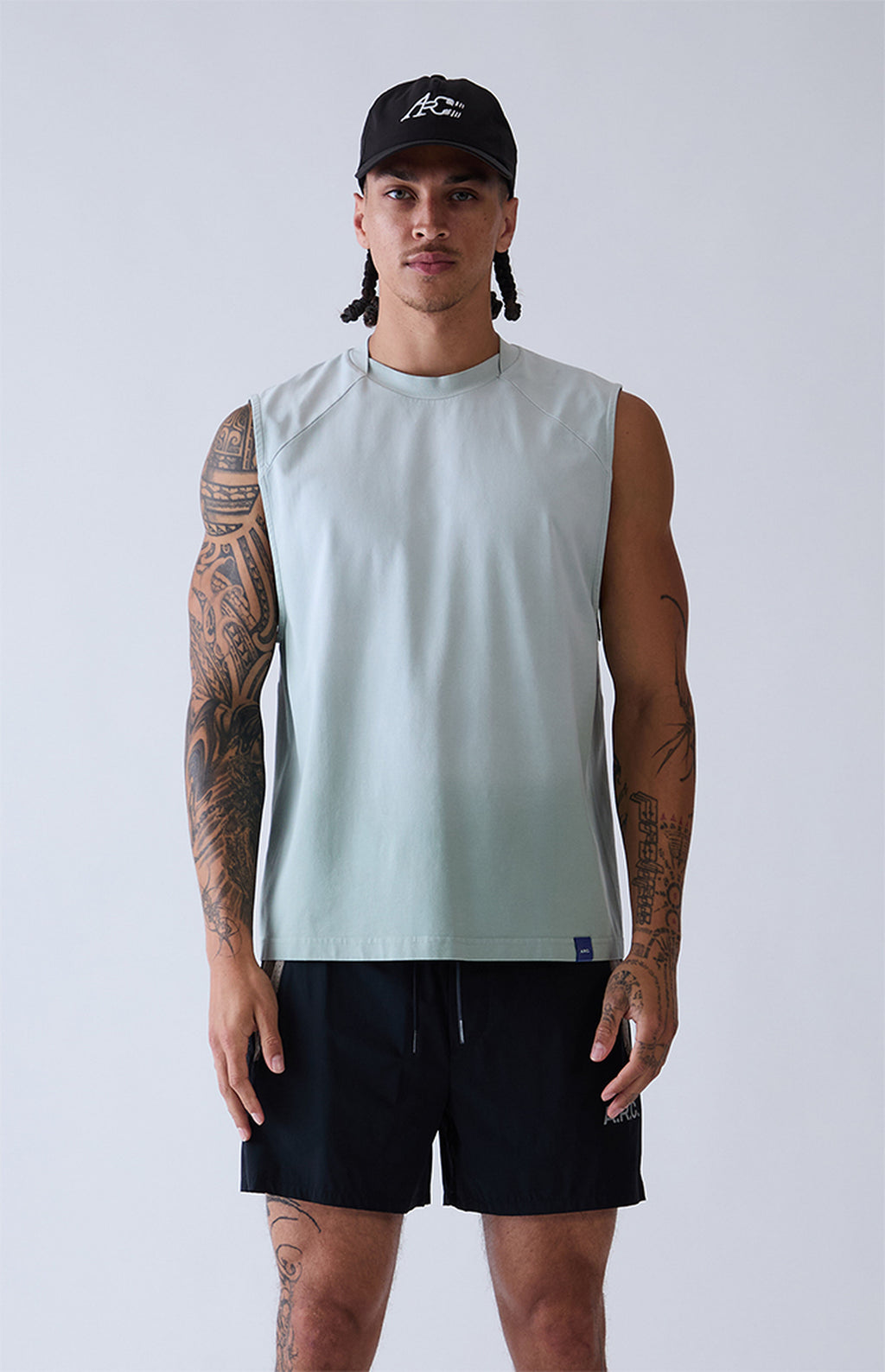 A.R.C. Blue Vintage Wash Form Muscle T-Shirt