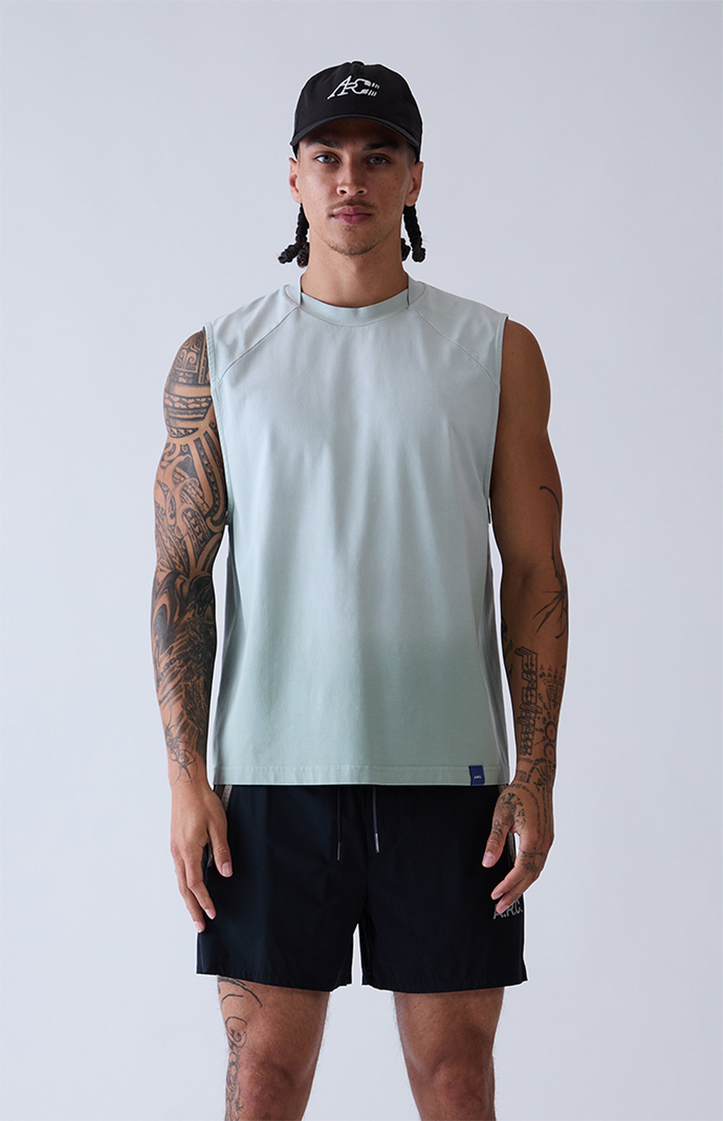 A.R.C. Blue Vintage Wash Form Muscle T-Shirt