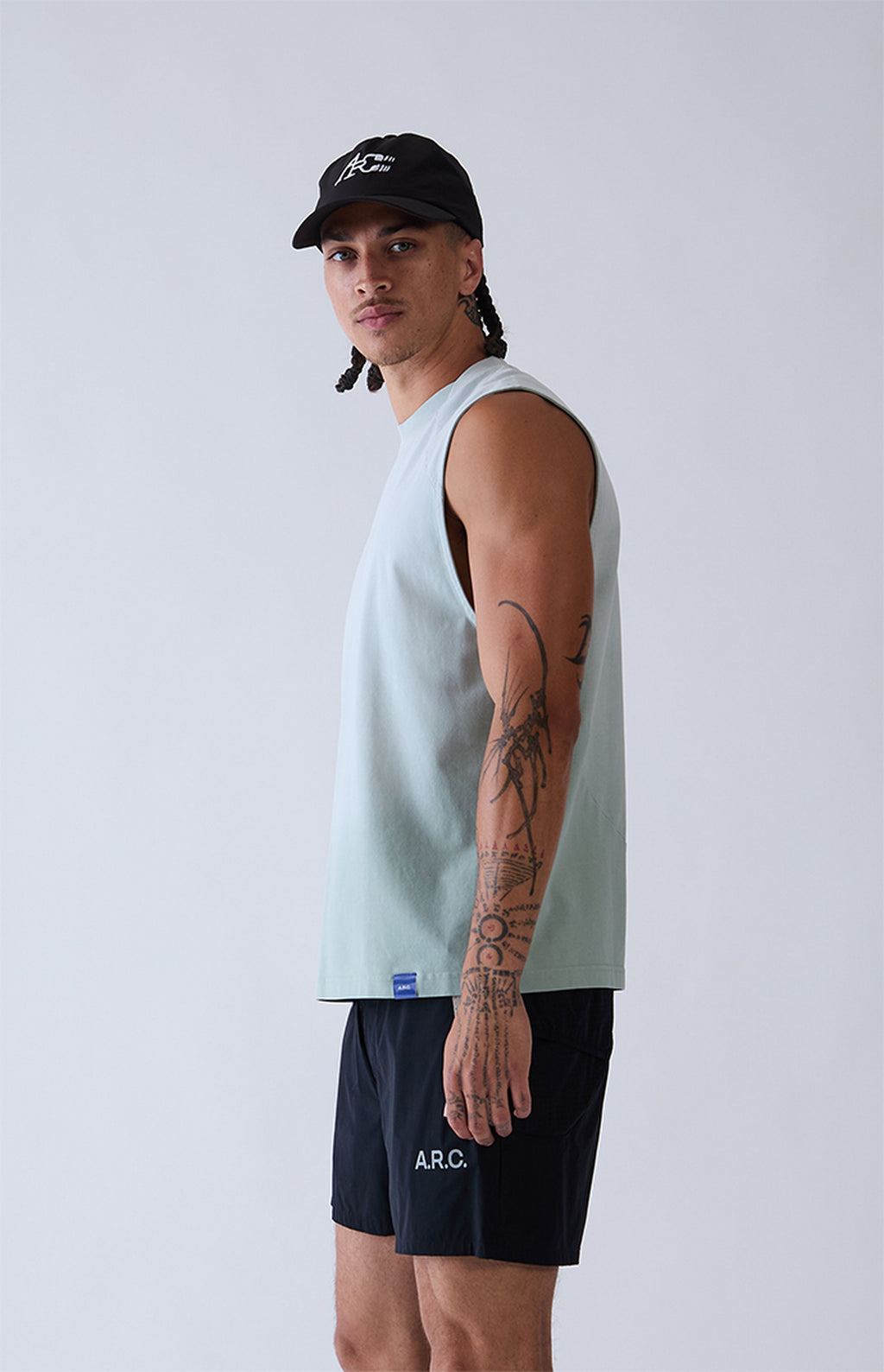 A.R.C. Blue Vintage Wash Form Muscle T-Shirt