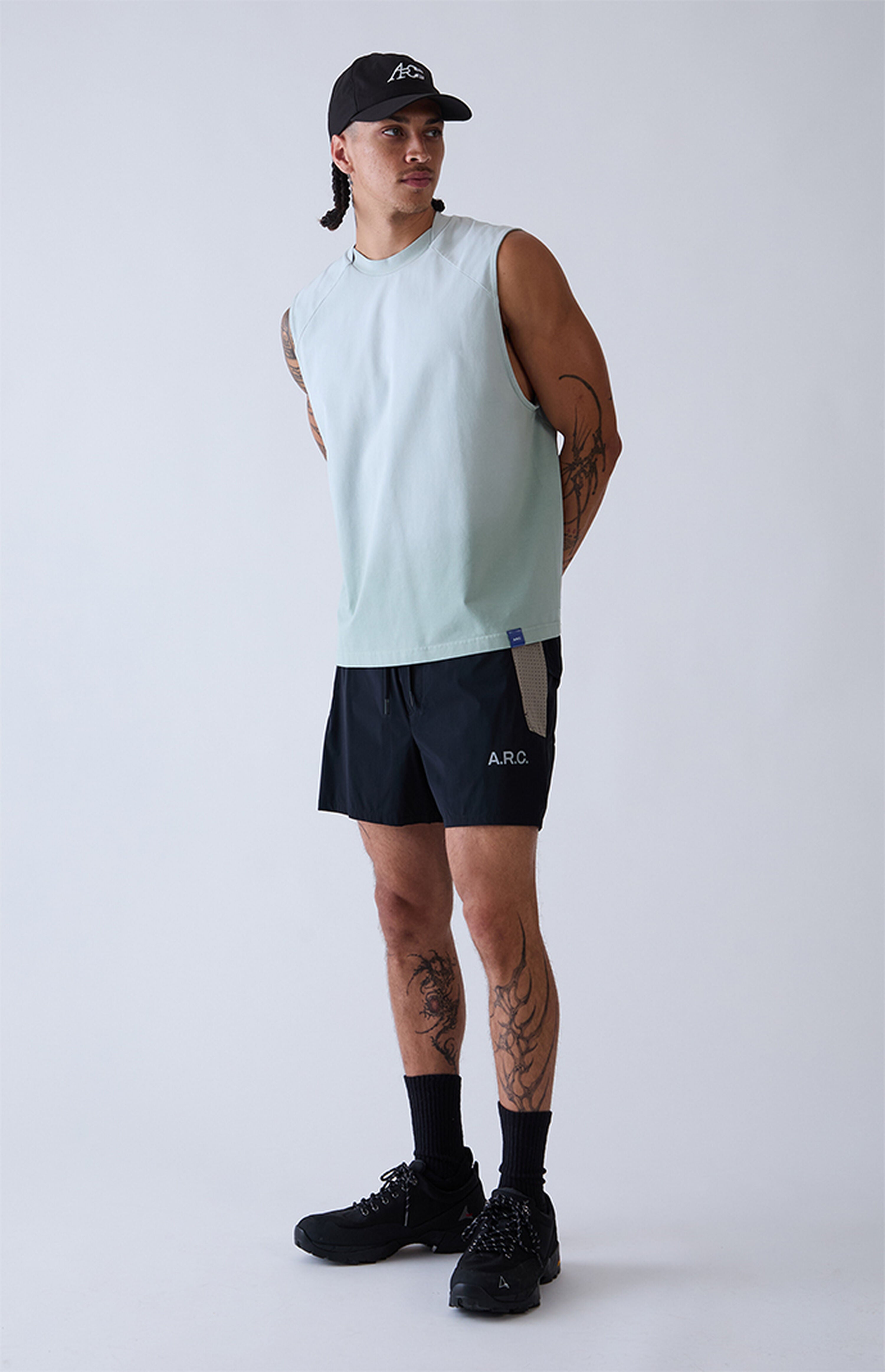 A.R.C. Blue Vintage Wash Form Muscle T-Shirt