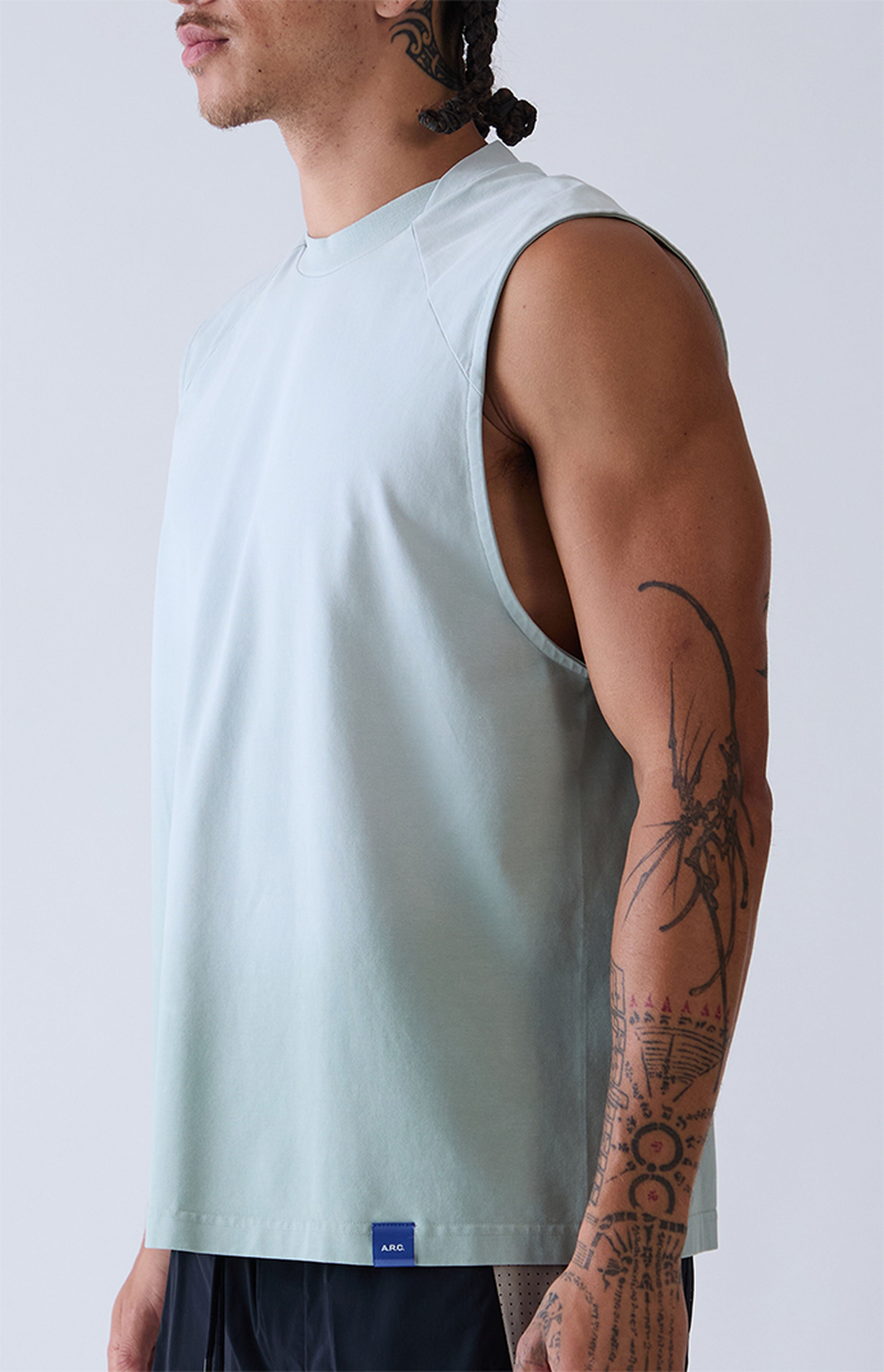 A.R.C. Blue Vintage Wash Form Muscle T-Shirt