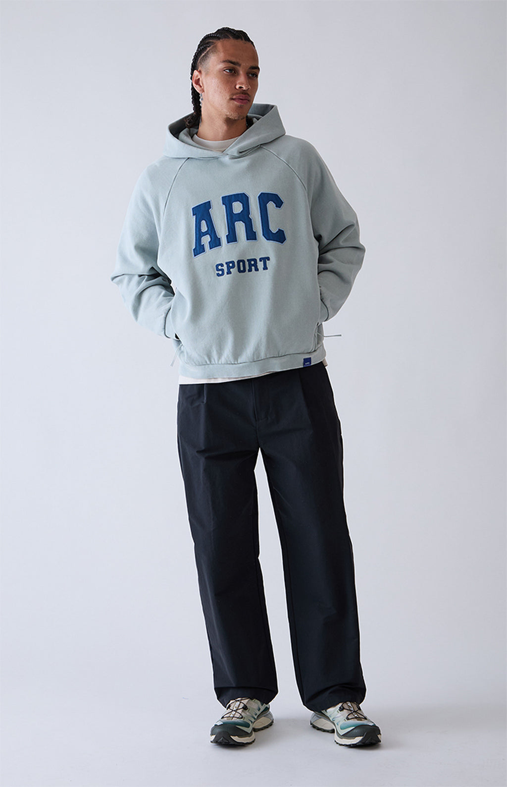 A.R.C. Blue Raglan Sport Fleece Hoodie