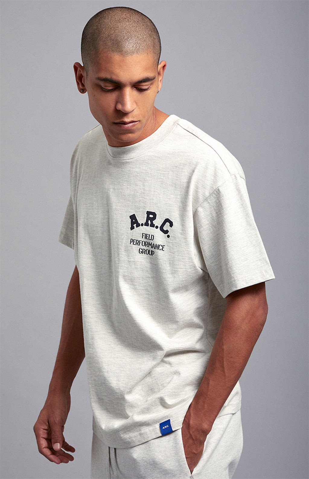 A.R.C. Heather Grey Field Vintage Wash Heavyweight Oversized T-Shirt