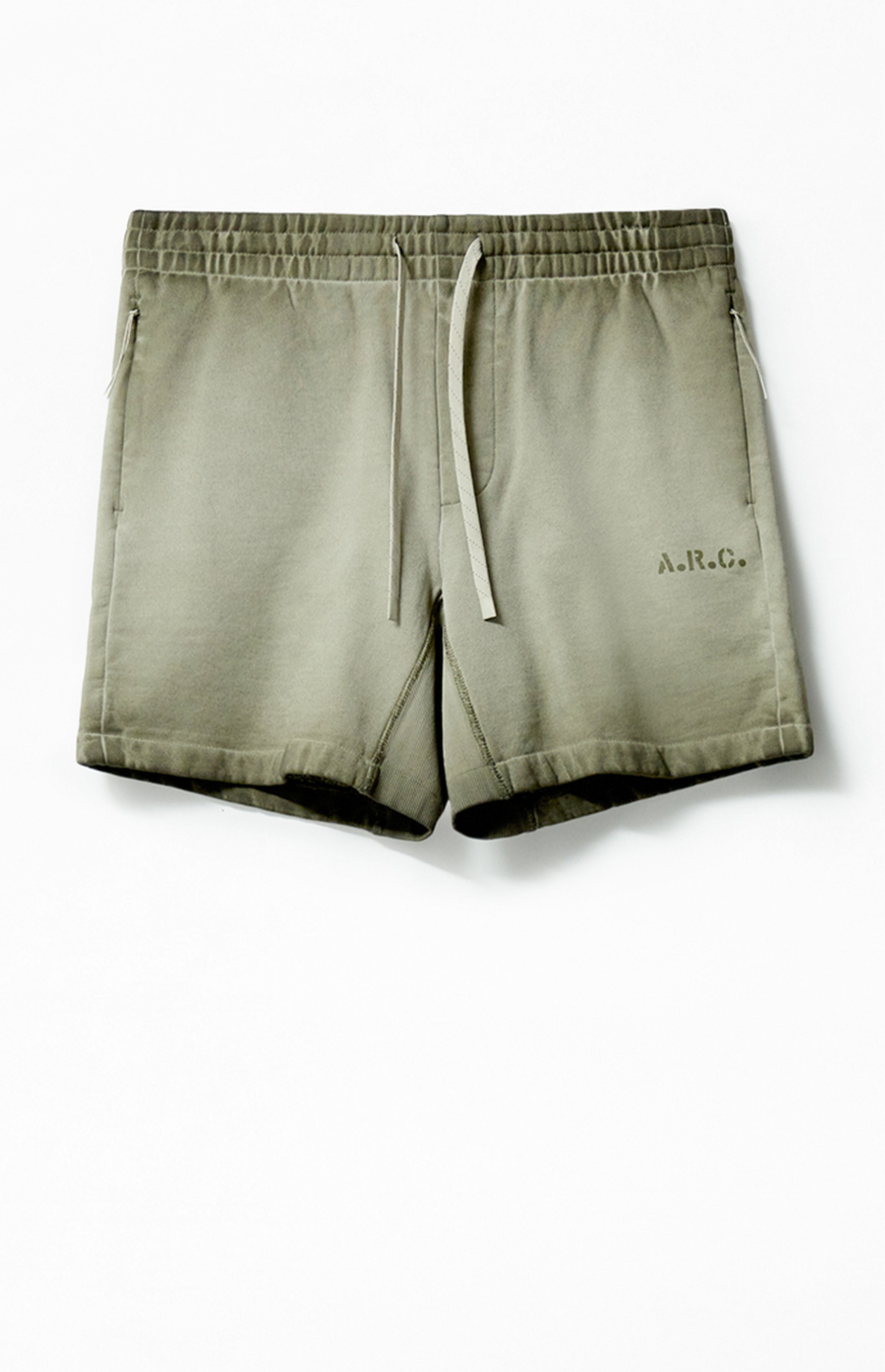 A.R.C. Olive Vintage Wash Heavyweight Fleece Sweat Shorts