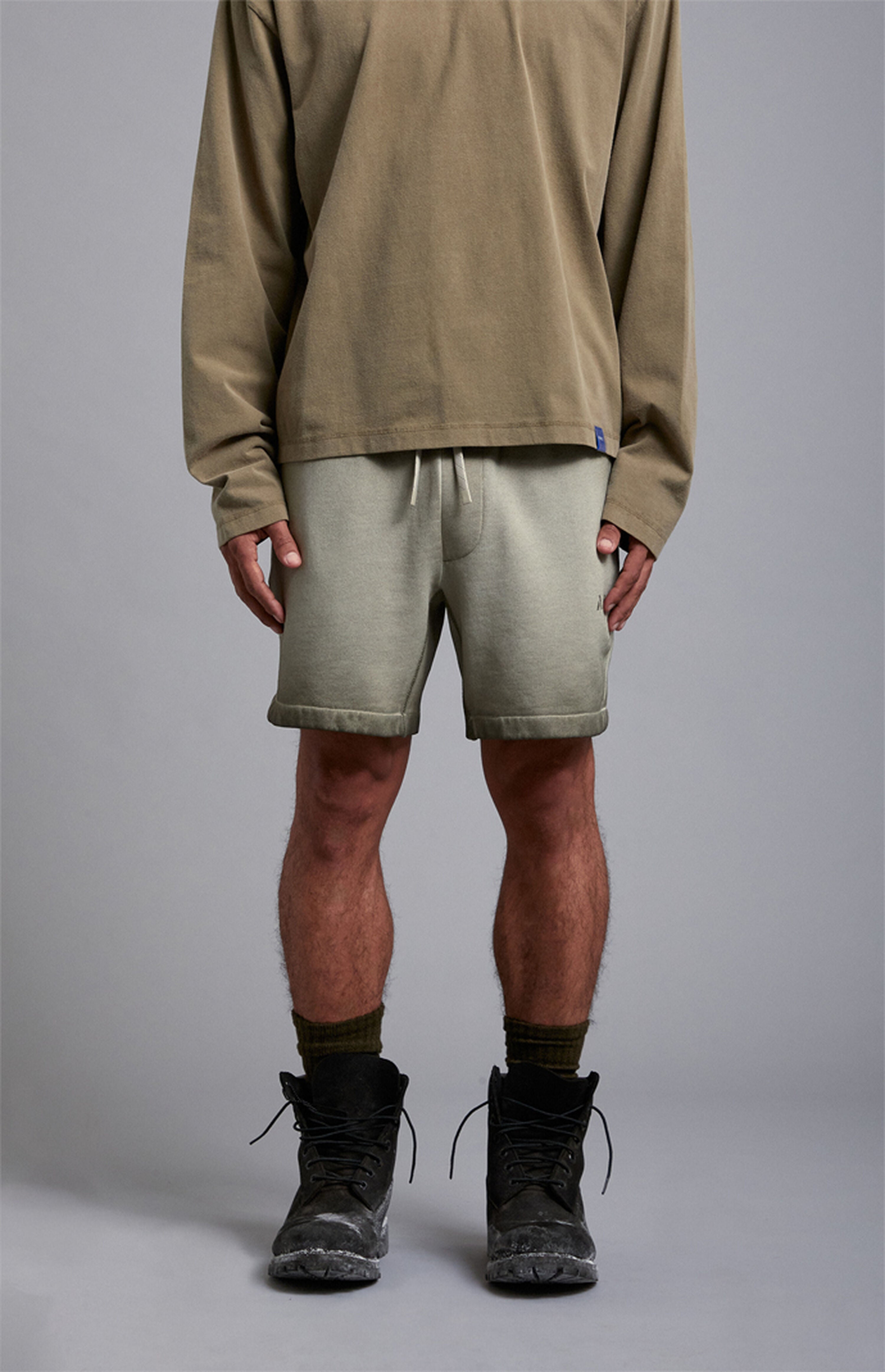 A.R.C. Olive Vintage Wash Heavyweight Fleece Sweat Shorts