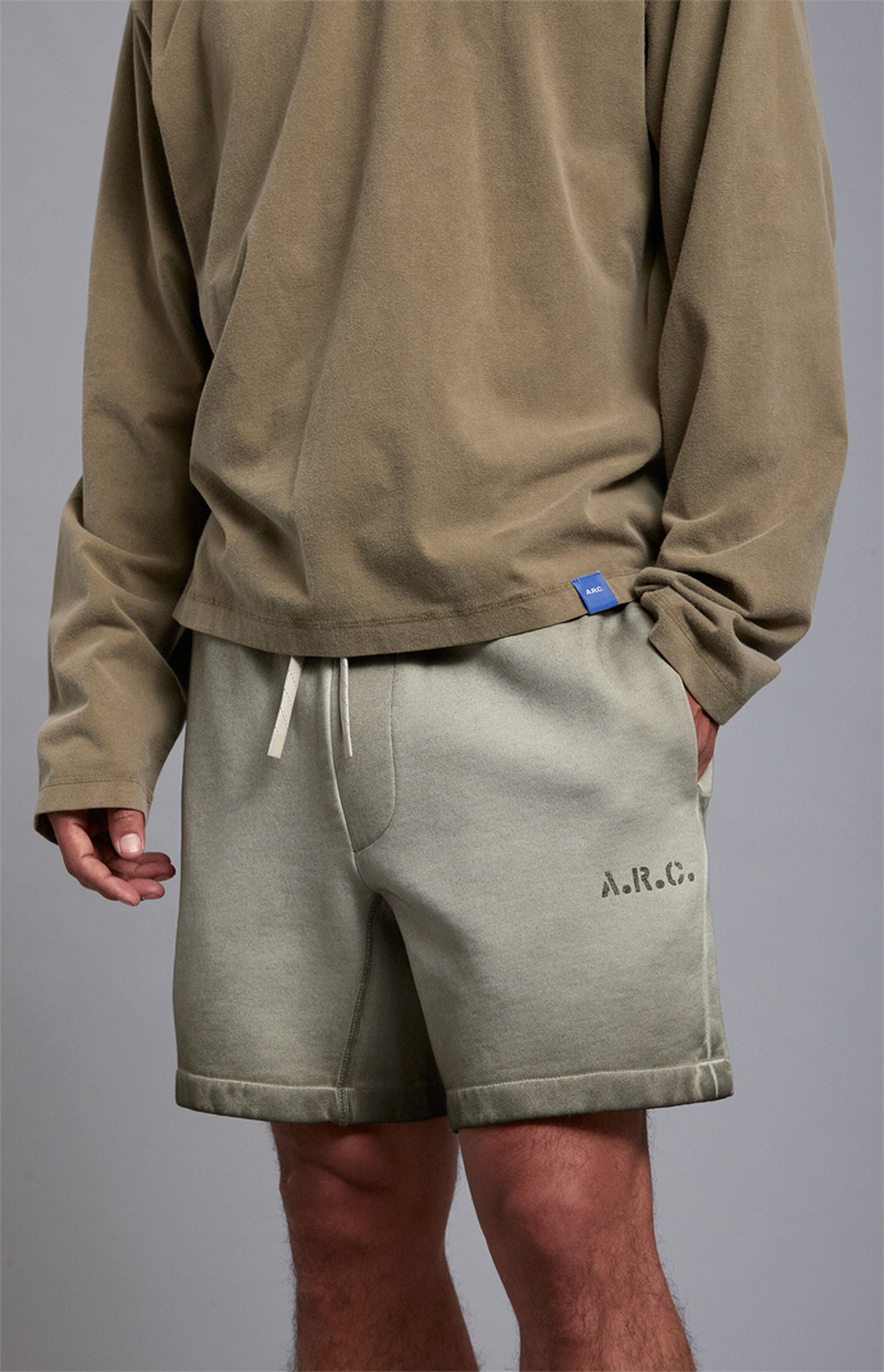 A.R.C. Olive Vintage Wash Heavyweight Fleece Sweat Shorts