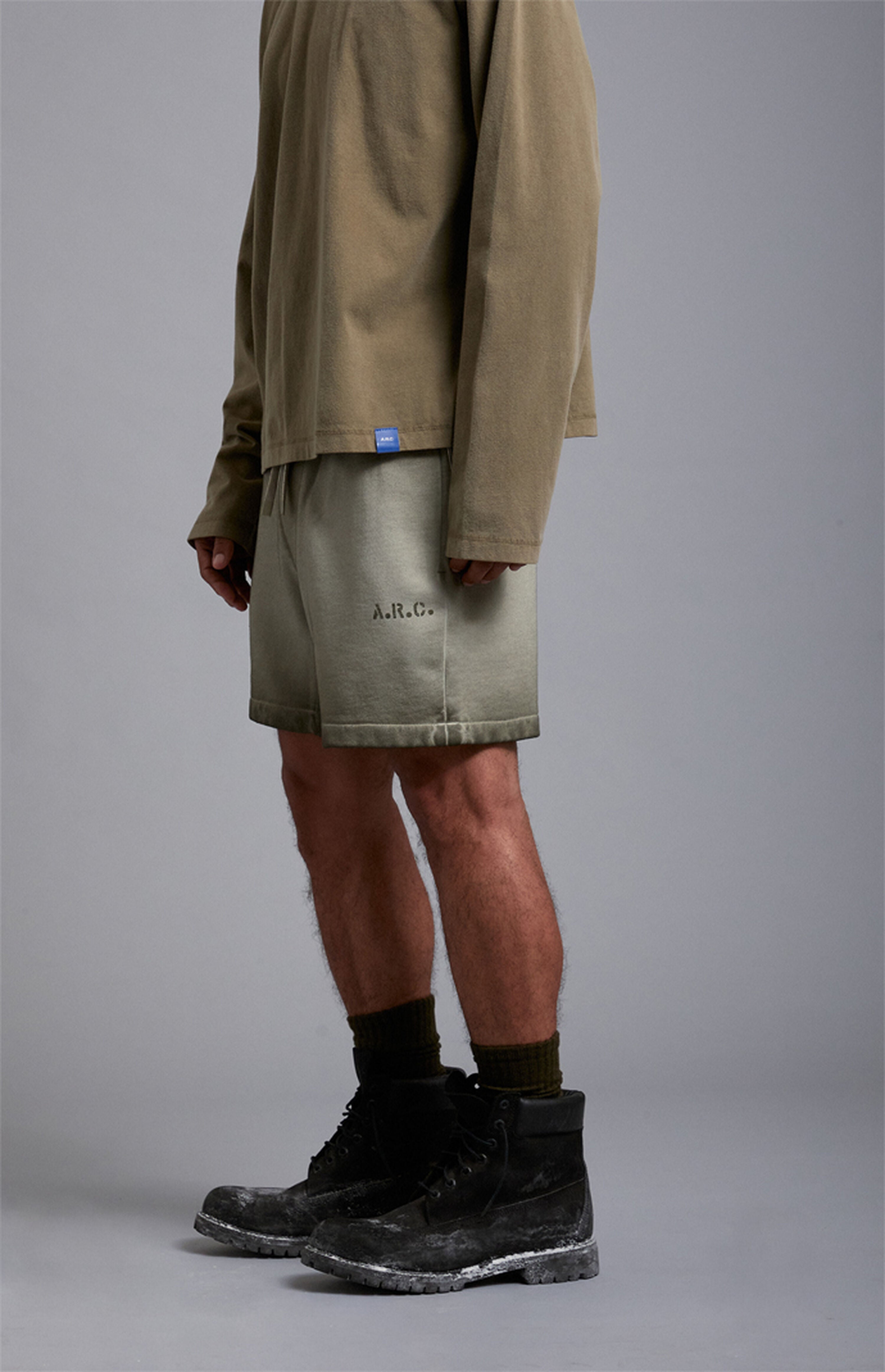 A.R.C. Olive Vintage Wash Heavyweight Fleece Sweat Shorts