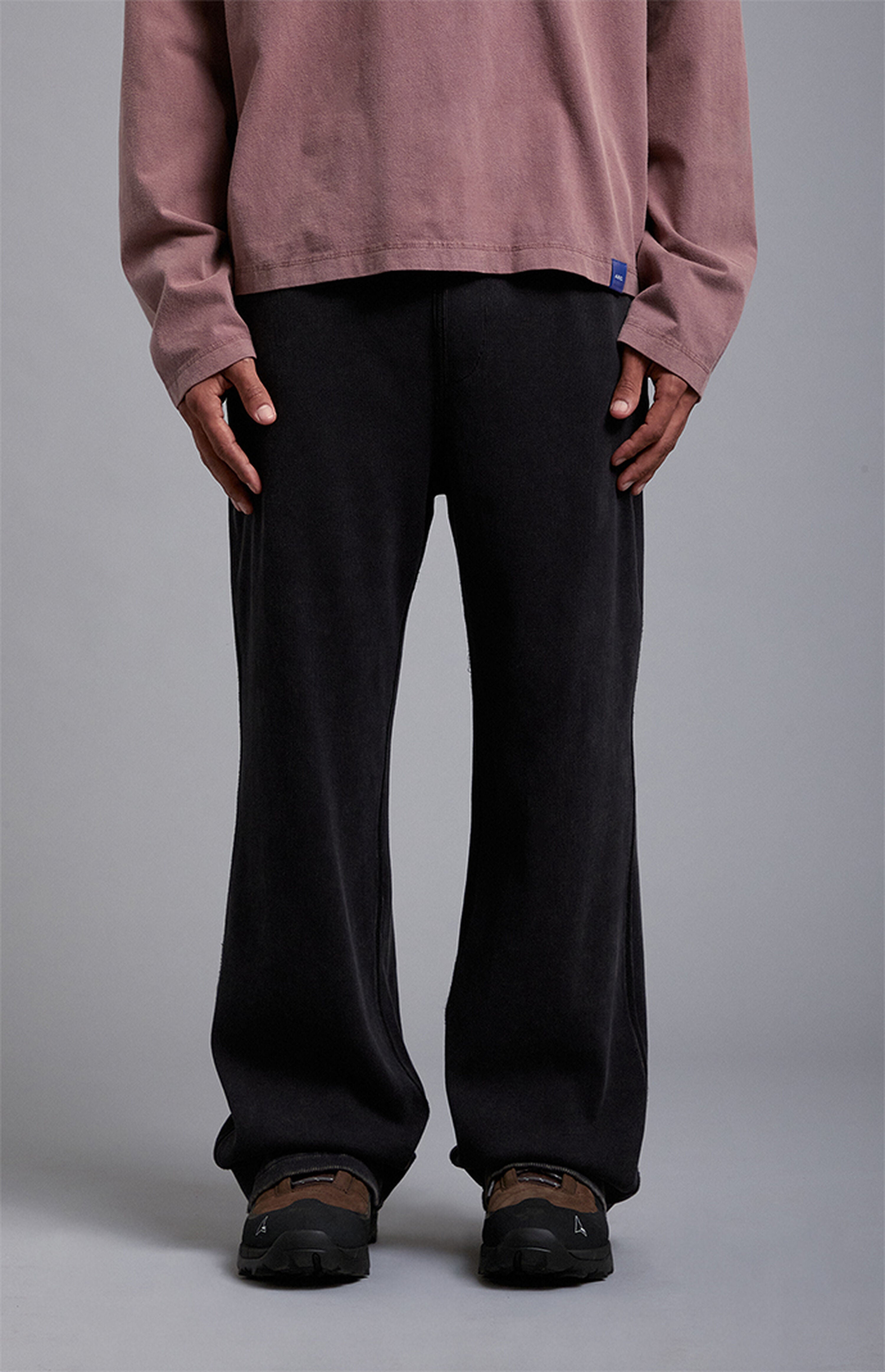 A.R.C. Black Ribbed Baggy Sweatpants