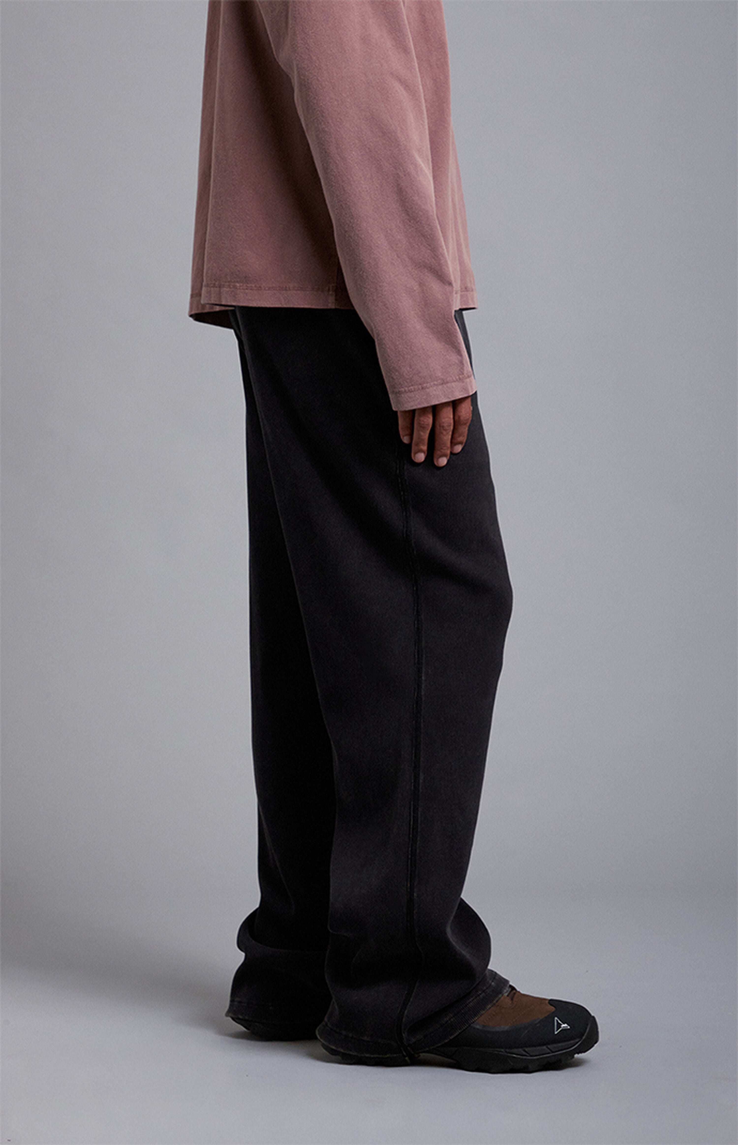 A.R.C. Black Ribbed Baggy Sweatpants