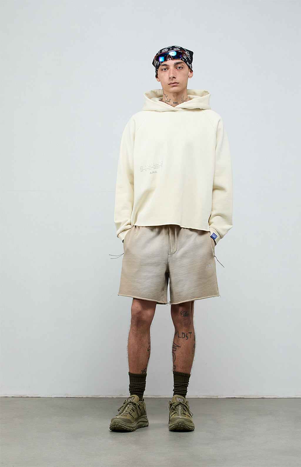 A.R.C. Active Khaki Cutoff Fleece Sweat Shorts