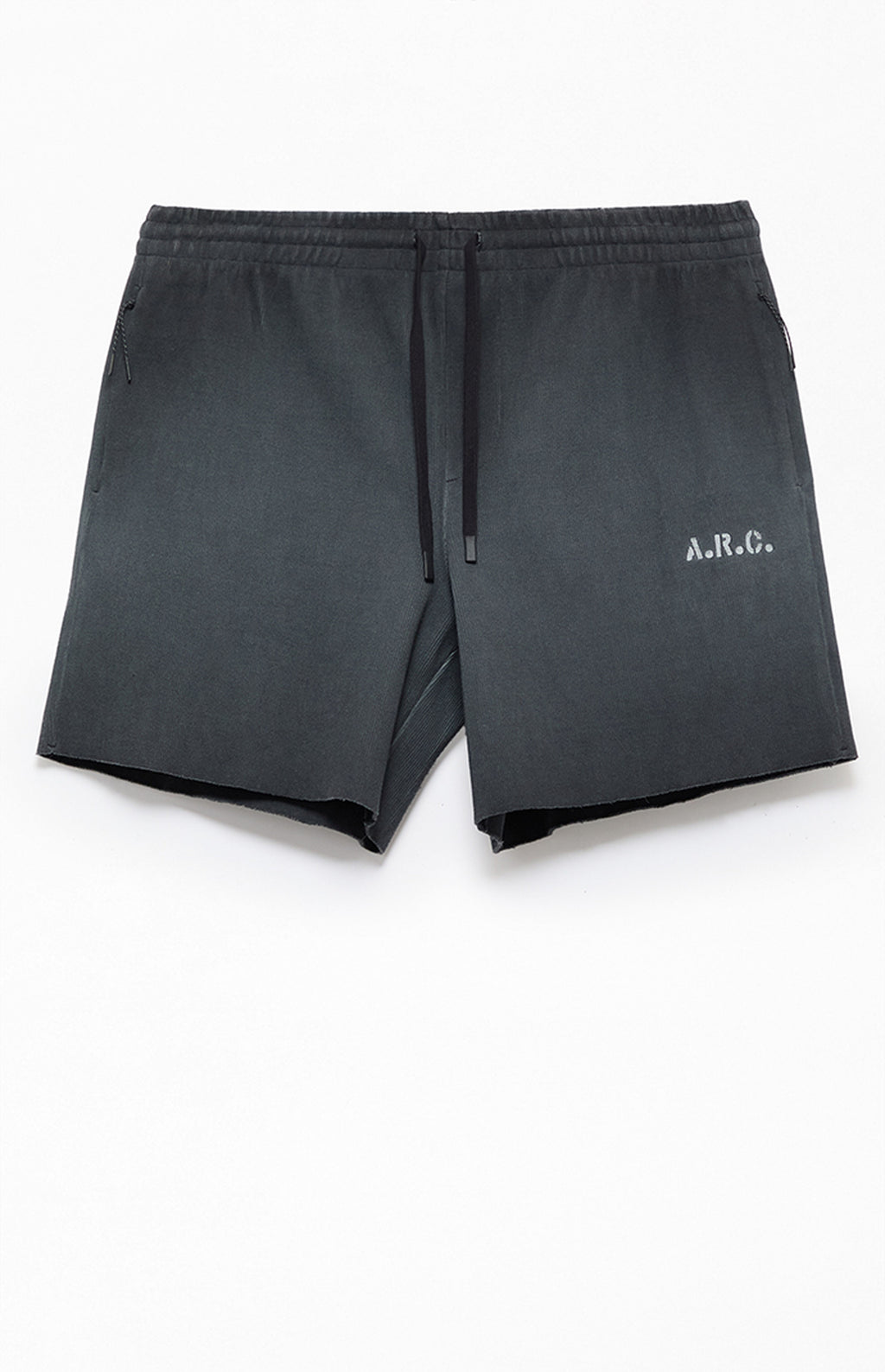 A.R.C. Black Vintage Wash Ribbed Knit Shorts