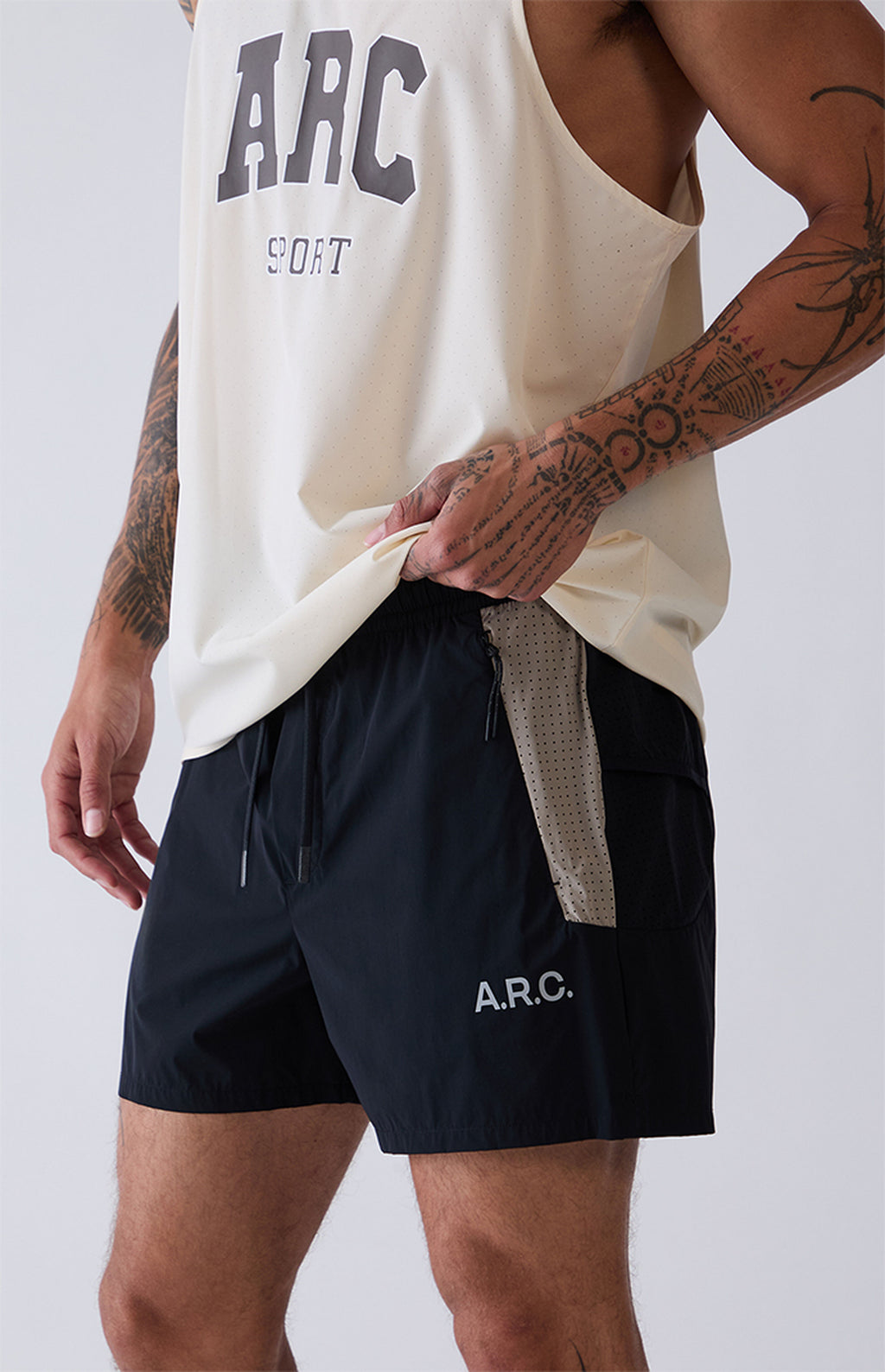 A.R.C. Active Black Khaki Running Shorts