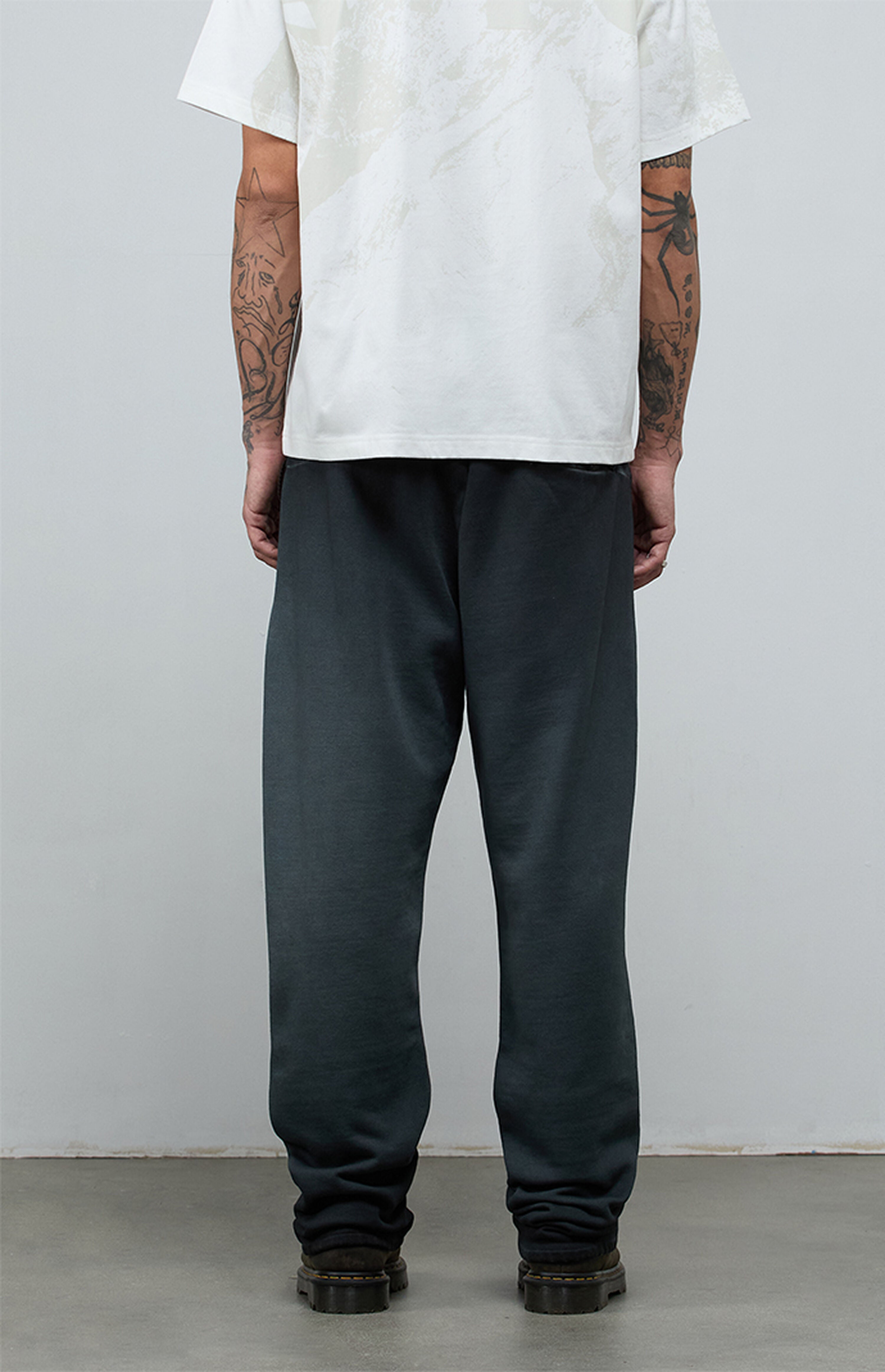 A.R.C. Black Washed Heavyweight Fleece Baggy Sweatpants