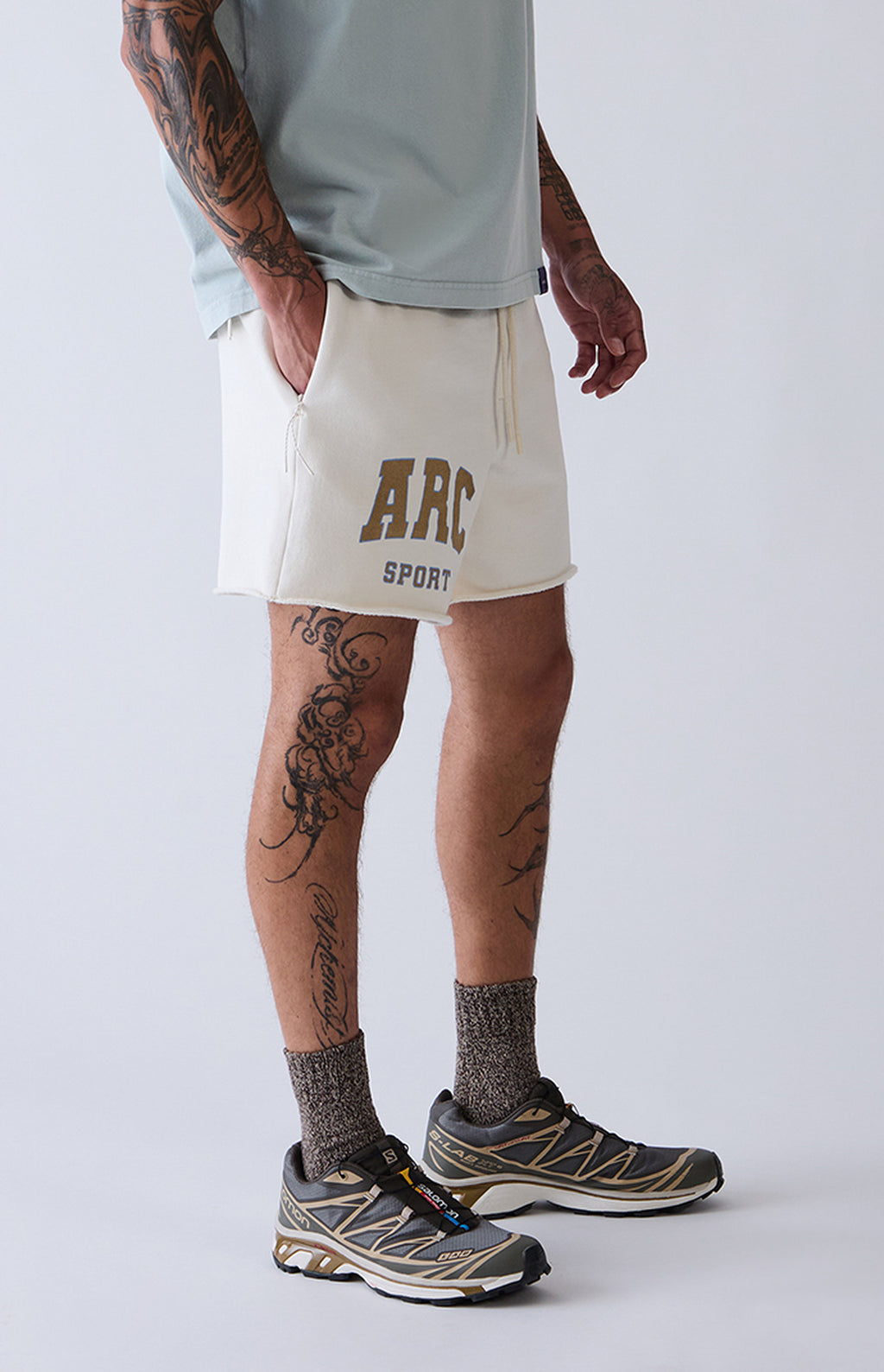A.R.C. Gray Cutoff Fleece Sweat Shorts