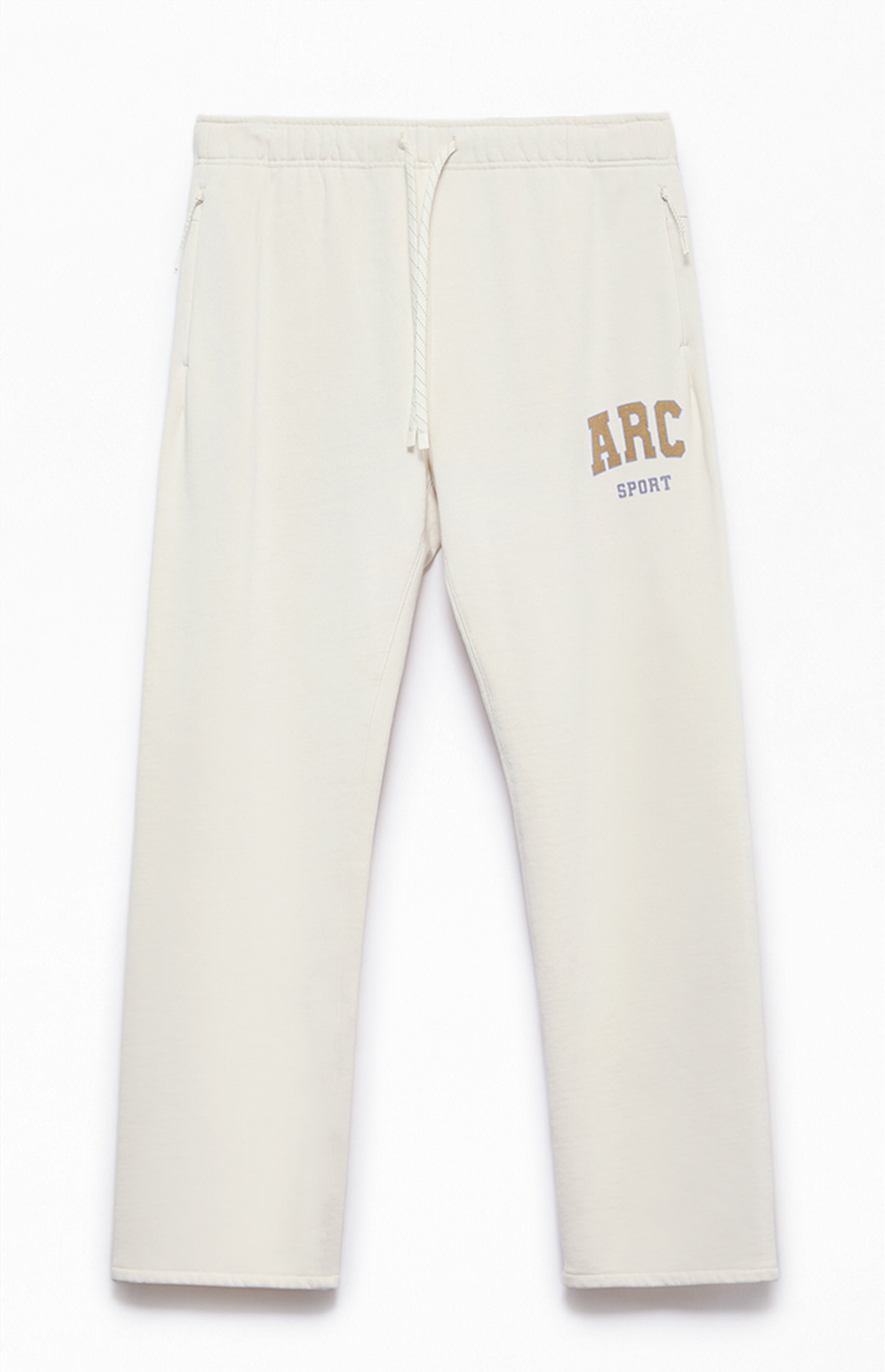A.R.C. Cream Fleece Baggy Sweatpants