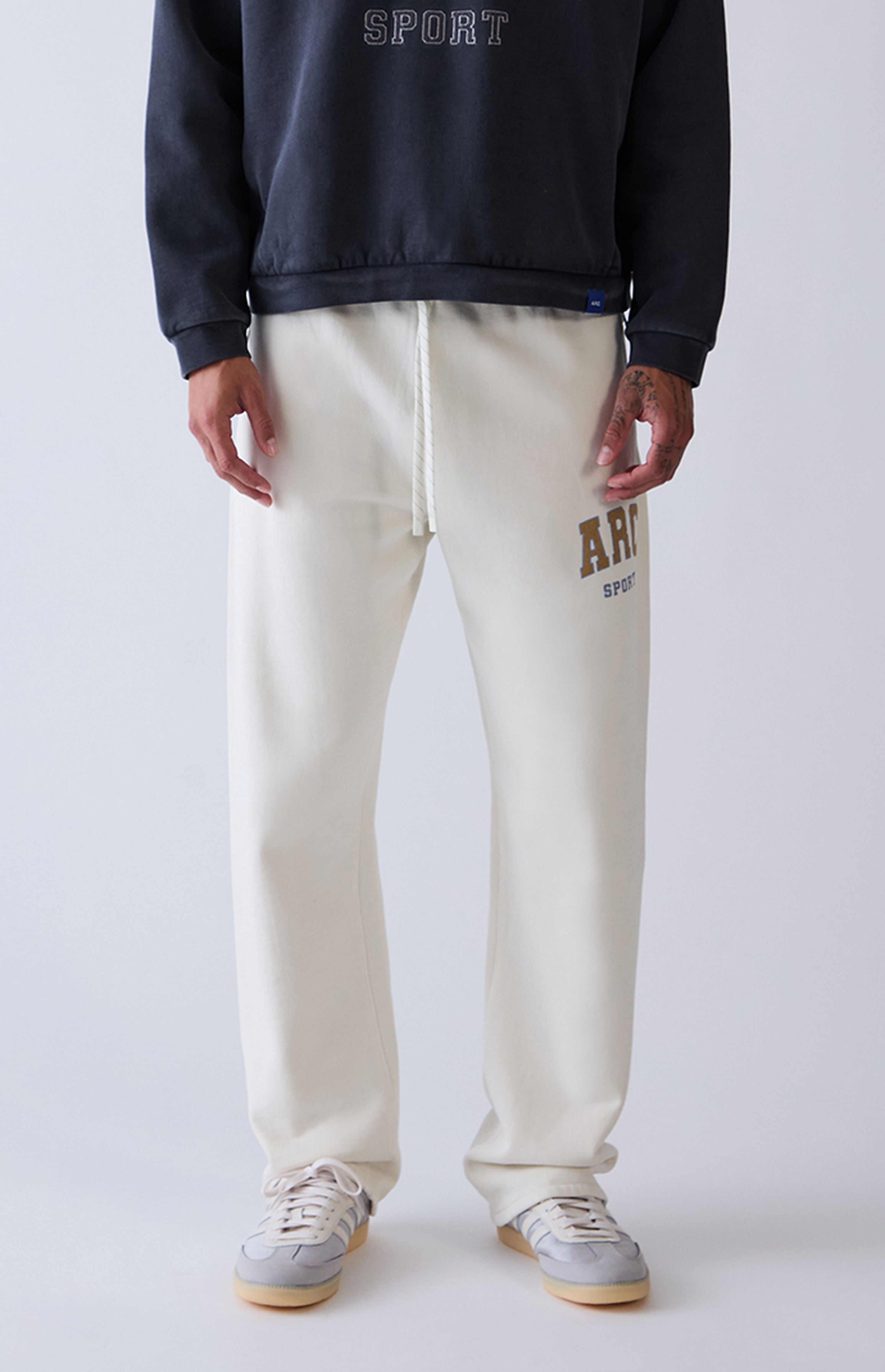 A.R.C. Cream Fleece Baggy Sweatpants