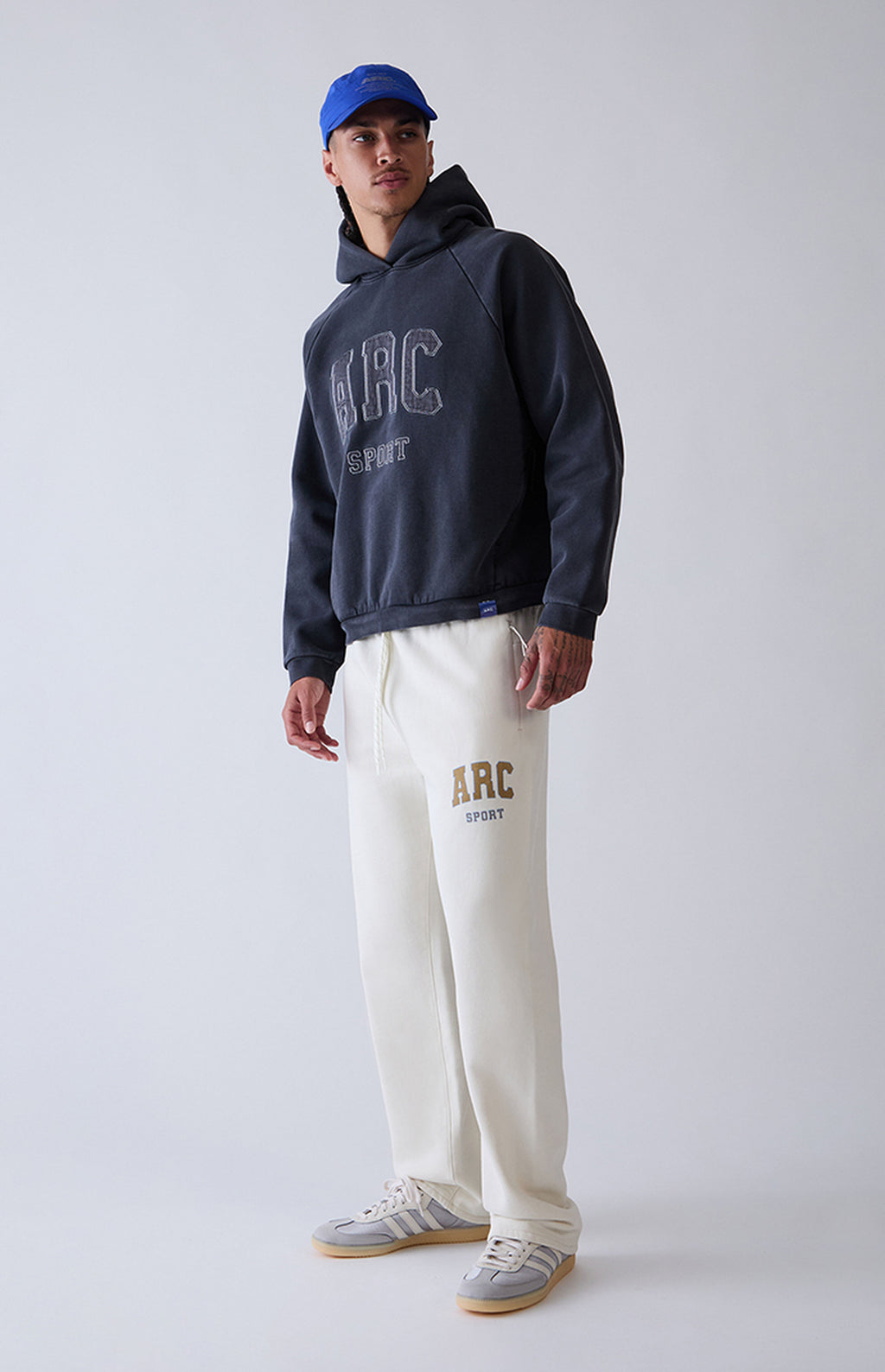 A.R.C. Cream Fleece Baggy Sweatpants
