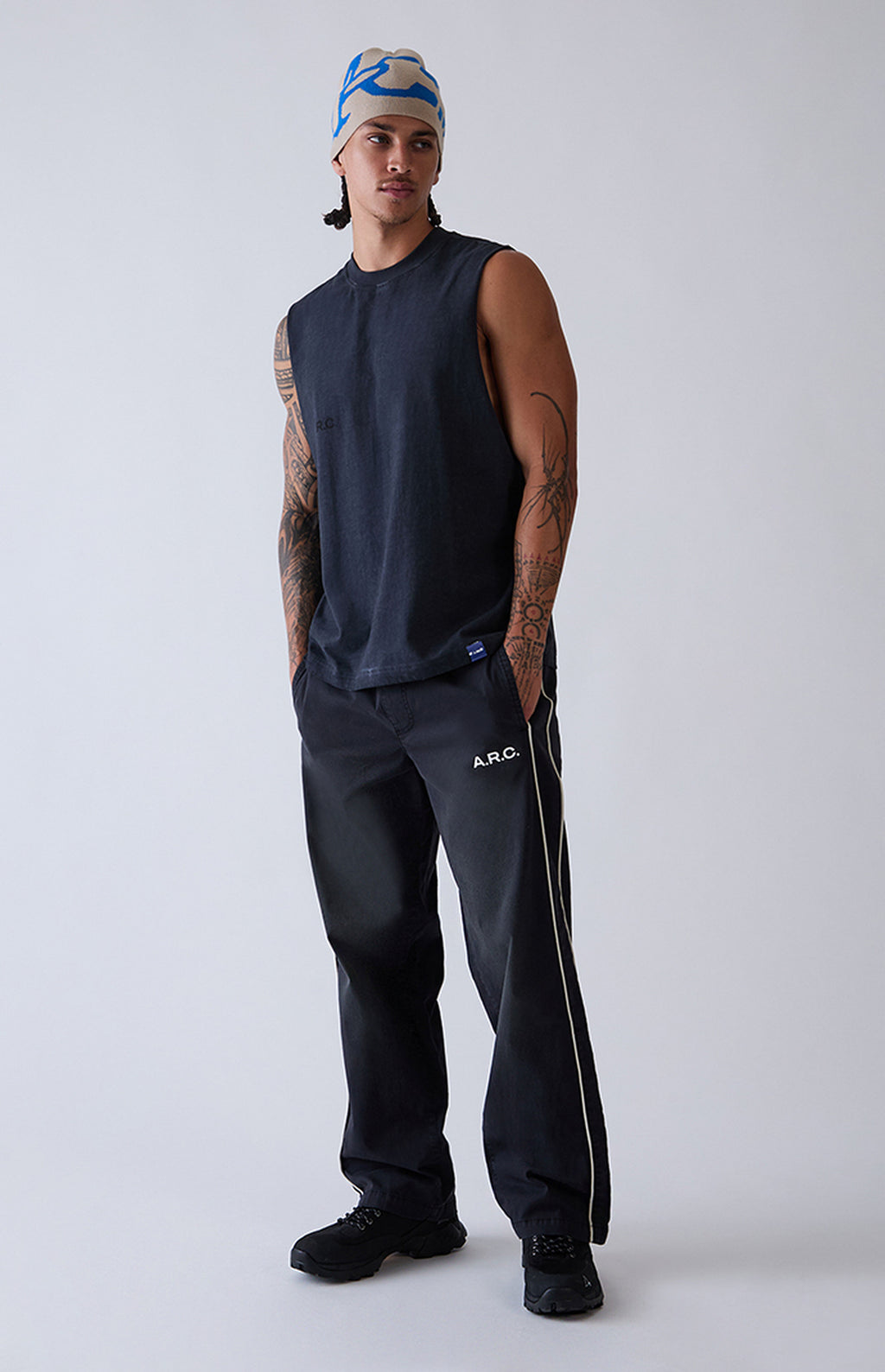 A.R.C. Black Active Vintage Wash Track Pants
